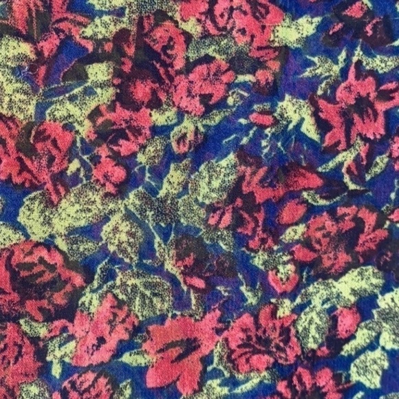 Free People shirt roll tan sleeve button down slight hi low semi sheer floral XS - Picture 3 of 5